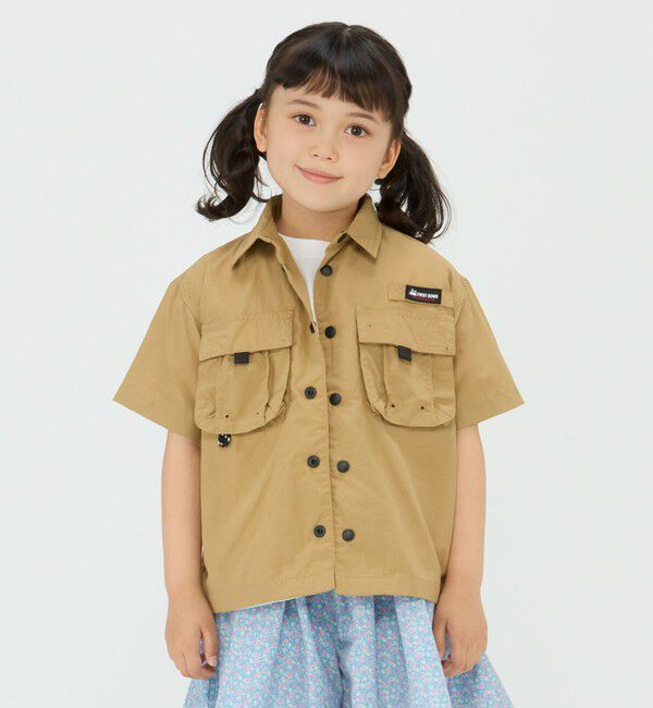 SHIPS Colors 「FIRST DOWN:〈撥水・洗濯機可能〉アウトドア ボックス シャツ(100~150cm)」|シャツ・ブラウス|ベージュ