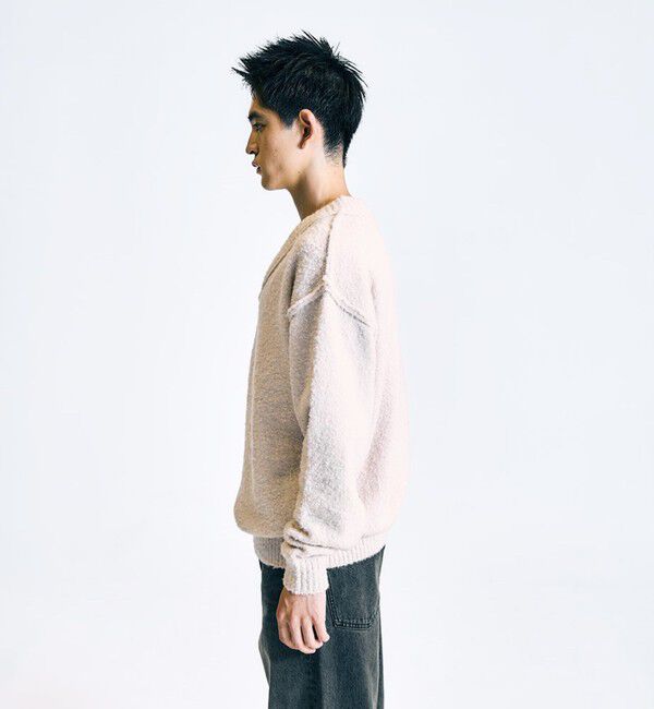 SHIPS「City Ambient Products:〈手洗い可能〉ループヤーン ワイドリブ Vネック ニット」|ニット・セーター|