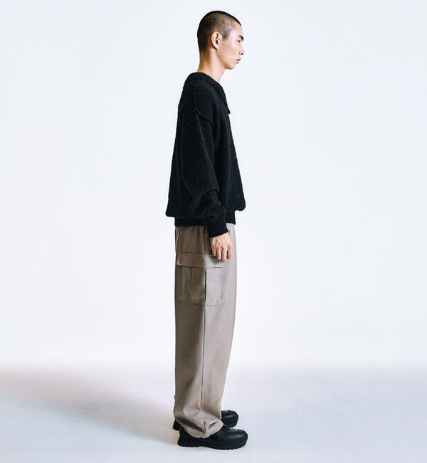 SHIPS「City Ambient Products:〈手洗い可能〉ループヤーン ワイドリブ Vネック ニット」|ニット・セーター|