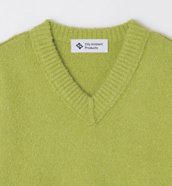 SHIPS「City Ambient Products:〈手洗い可能〉ループヤーン ワイドリブ Vネック ニット」|ニット・セーター|