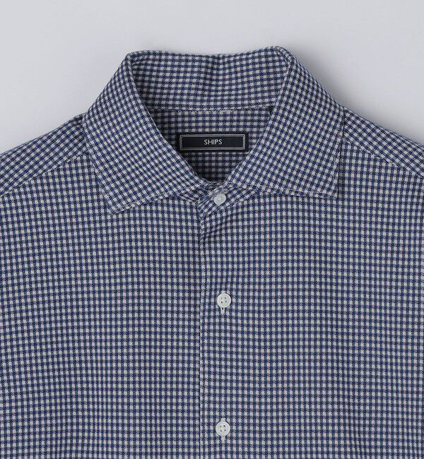 SHIPS「SHIPS: ジャージー ギンガムチェック ワンピースカラー シャツ」|シャツ・ブラウス|