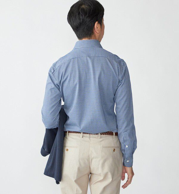 SHIPS「SHIPS: ジャージー ギンガムチェック ワンピースカラー シャツ」|シャツ・ブラウス|