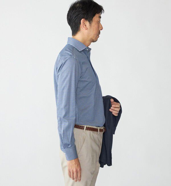 SHIPS「SHIPS: ジャージー ギンガムチェック ワンピースカラー シャツ」|シャツ・ブラウス|