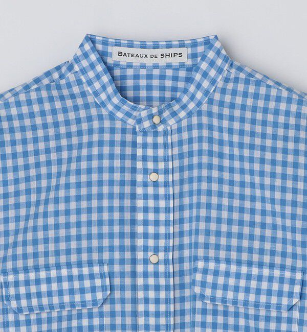 SHIPS「BATEAUX DE SHIPS: ダブルポケット ギンガム ユーティリティ シャツ」|シャツ・ブラウス|
