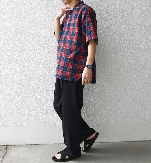 SHIPS any「SHIPS any:〈洗濯機可能〉コットン/リネン チェック オープンカラー プルオーバー シャツ◇」|シャツ・ブラウス|