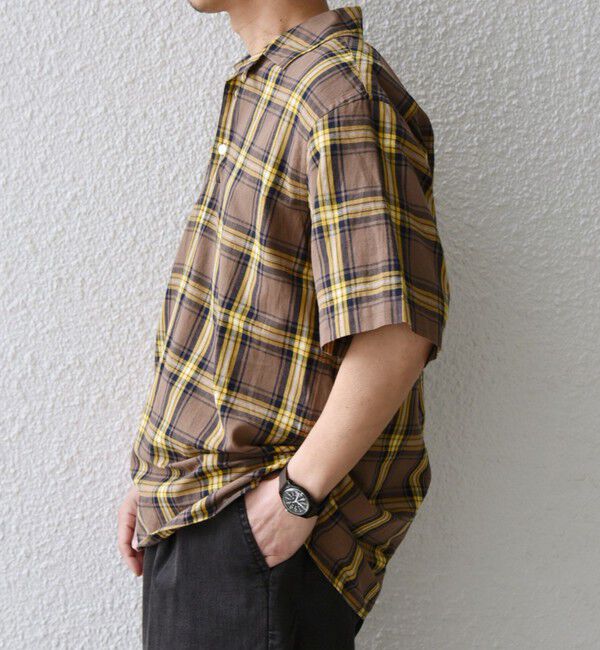 SHIPS any「SHIPS any:〈洗濯機可能〉コットン/リネン チェック オープンカラー プルオーバー シャツ◇」|シャツ・ブラウス|