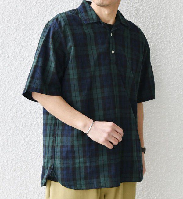 SHIPS any「SHIPS any:〈洗濯機可能〉コットン/リネン チェック オープンカラー プルオーバー シャツ◇」|シャツ・ブラウス|