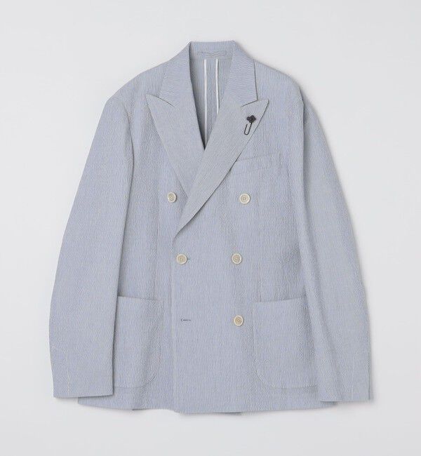 SHIPS「LARDINI: ROMA シアサッカー ダブルブレステッド ジャケット」|テーラードジャケット|ライトブルー
