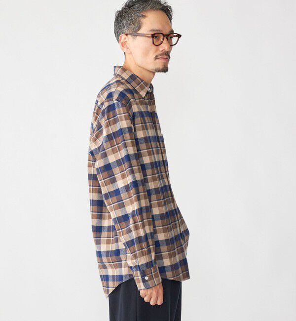 SHIPS「SHIPS: BEZ レギュラーカラー ネル チェック シャツ」|シャツ・ブラウス|