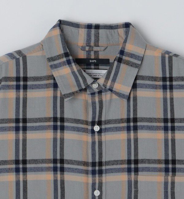 SHIPS「SHIPS: BEZ レギュラーカラー ネル チェック シャツ」|シャツ・ブラウス|