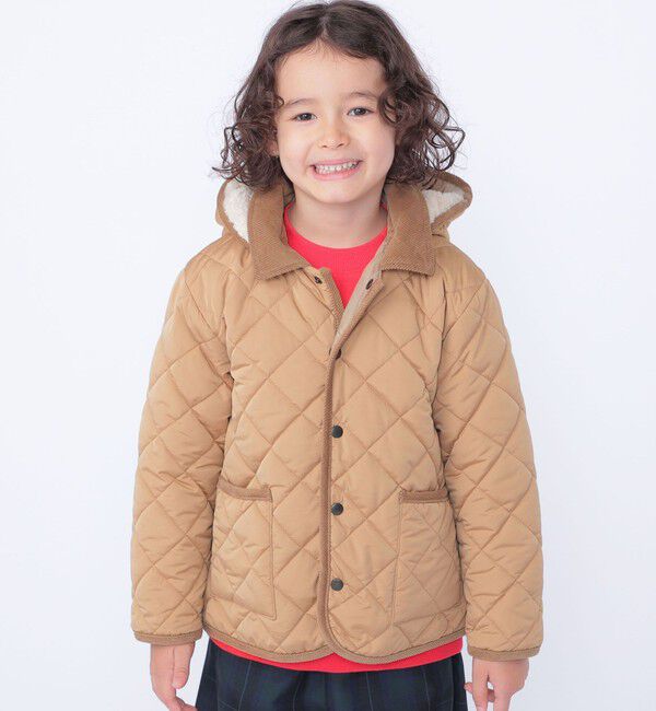 SHIPS KIDS「SHIPS KIDS:100～130m /〈手洗い可能〉キルト フード ジャケット」|ブルゾン・スタジャン|