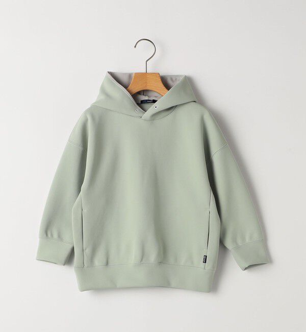SHIPS KIDS「SHIPS KIDS:100～130cm /〈吸水速乾・抗菌・防臭〉ダブル ニット フード パーカ」|パーカー|ライトグリーン