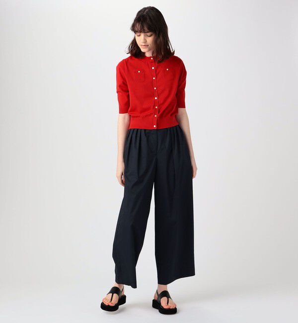 CABaN「ファインポリエステル ハーフスリーブポケットカーディガン」|カーディガン|