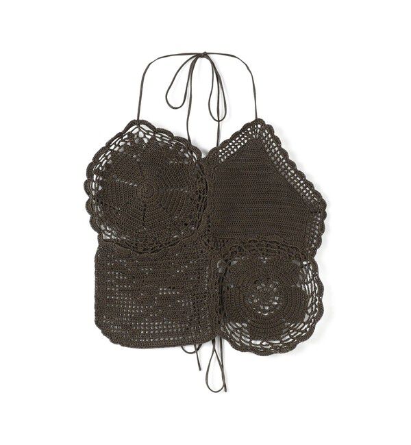 TOMORROWLAND GOODS「CORDERA HANDMADE CROCHE」|キャミソール|49 ダークブラウン