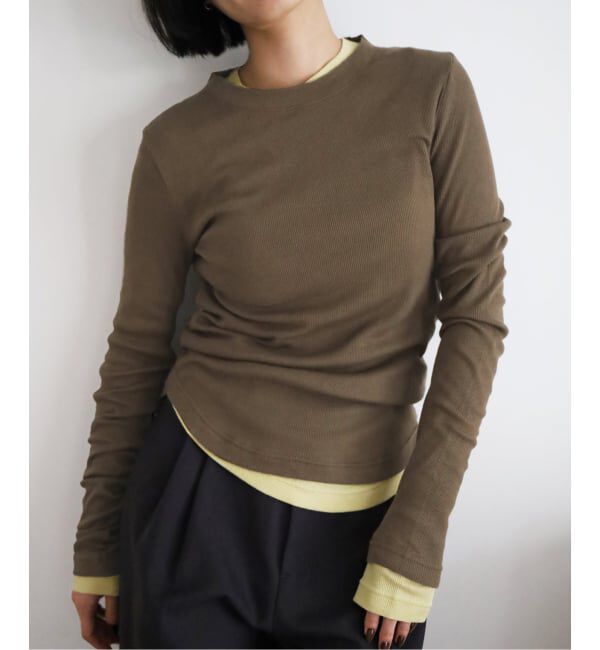 EMILYWEEK「《追加》コットンカシミヤテレコクループルオーバー」|Tシャツ・カットソー|ブラウン