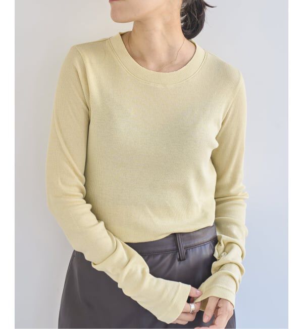 EMILYWEEK「《追加》コットンカシミヤテレコクループルオーバー」|Tシャツ・カットソー|イエロー