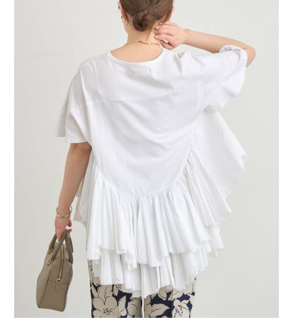 IENA「《追加》AAYUSHI/アユーシ ロングティアードフリルテールトップス」|Tシャツ・カットソー|