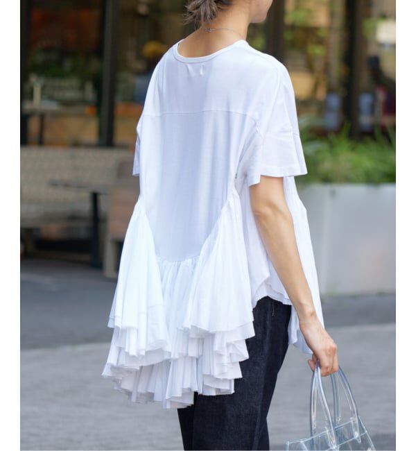 IENA「《追加》AAYUSHI/アユーシ ロングティアードフリルテールトップス」|Tシャツ・カットソー|