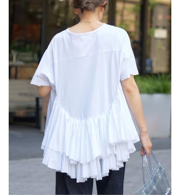 IENA「《追加》AAYUSHI/アユーシ ロングティアードフリルテールトップス」|Tシャツ・カットソー|