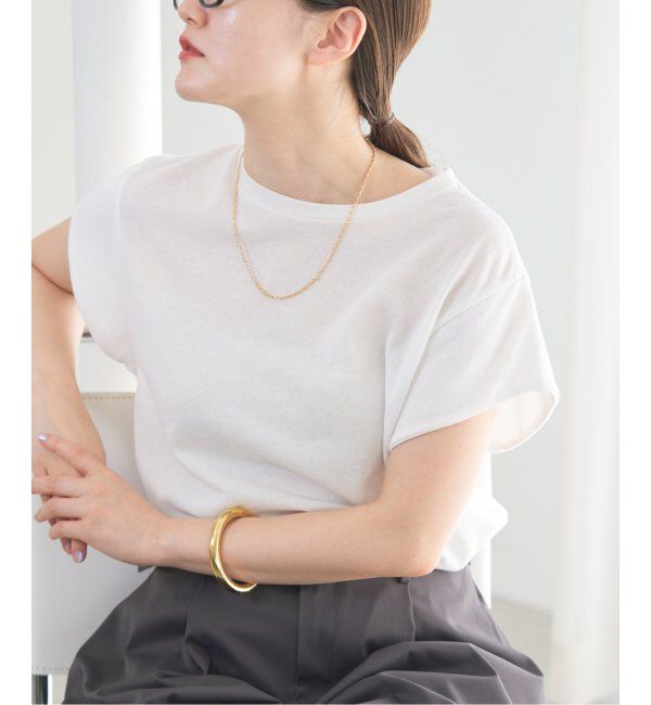 IENA「《追加2》シアーミニ裏毛 Tシャツ」|Tシャツ・カットソー|ホワイト