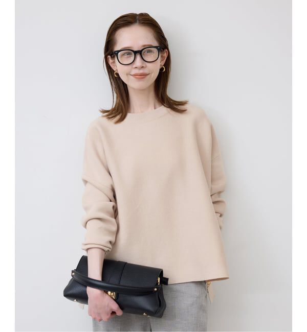 SLOBE IENA「《セットアップ対応可/追加2》コットンダブルフェイスプルオーバー」|ニット・セーター|ベージュ