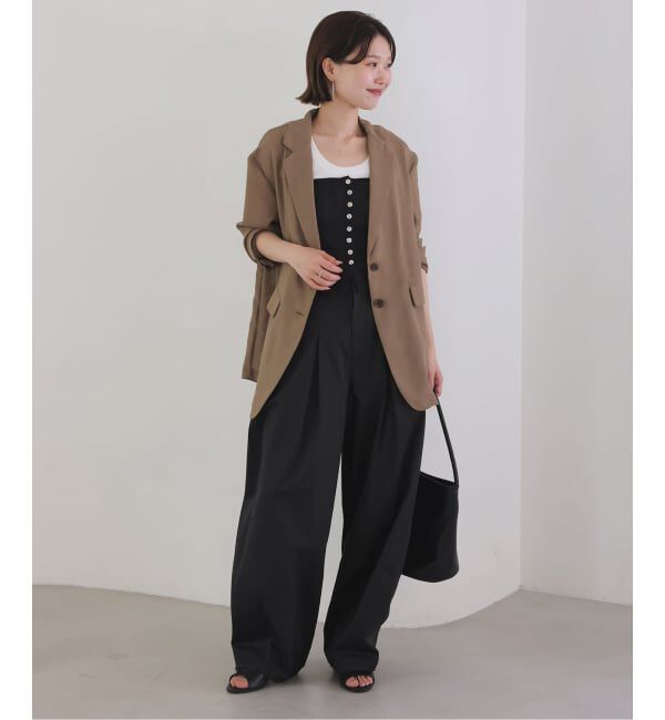 SLOBE IENA「《接触冷感/WEB限定/追加2予約》ライトチノタックカーブトラウザー」|チノ|