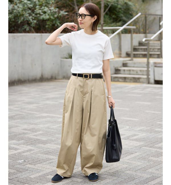 SLOBE IENA「《接触冷感/WEB限定/追加2予約》ライトチノタックカーブトラウザー」|チノ|