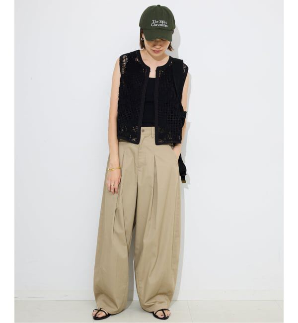 SLOBE IENA「《接触冷感/WEB限定/追加2予約》ライトチノタックカーブトラウザー」|チノ|