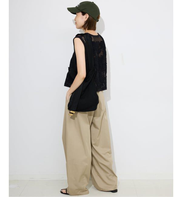 SLOBE IENA「《接触冷感/WEB限定/追加2予約》ライトチノタックカーブトラウザー」|チノ|