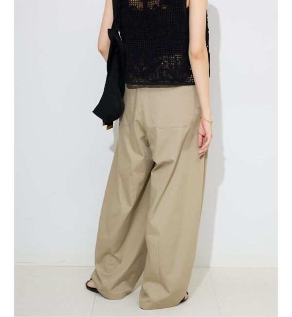 SLOBE IENA「《接触冷感/WEB限定/追加2予約》ライトチノタックカーブトラウザー」|チノ|