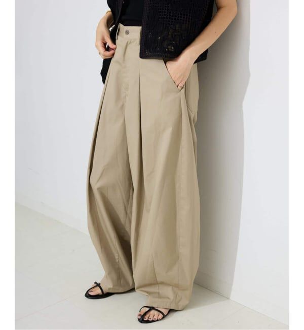 SLOBE IENA「《接触冷感/WEB限定/追加2予約》ライトチノタックカーブトラウザー」|チノ|