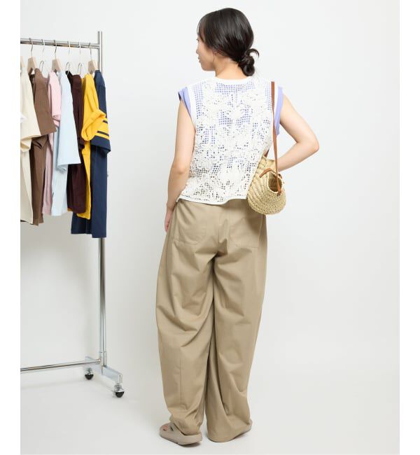 SLOBE IENA「《接触冷感/WEB限定/追加2予約》ライトチノタックカーブトラウザー」|チノ|