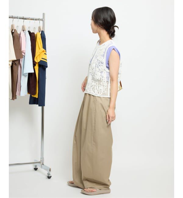 SLOBE IENA「《接触冷感/WEB限定/追加2予約》ライトチノタックカーブトラウザー」|チノ|