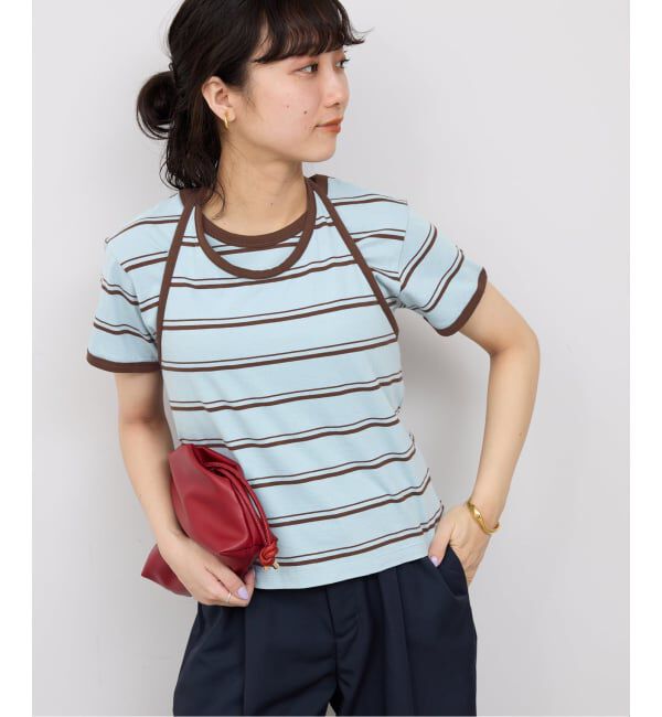 SLOBE IENA「《2枚セット/予約》ホルターネックボーダーTセット」|Tシャツ・カットソー|
