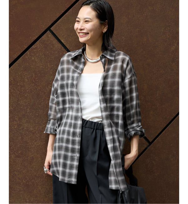 JOURNAL STANDARD「ウールミックスボイルチェックシャツ」|シャツ・ブラウス|