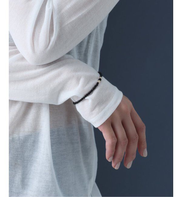 Lilas by Spick&Span「ゴールドビーズ4Pオニキスブレスレット K10」|ブレスレット・バングル|