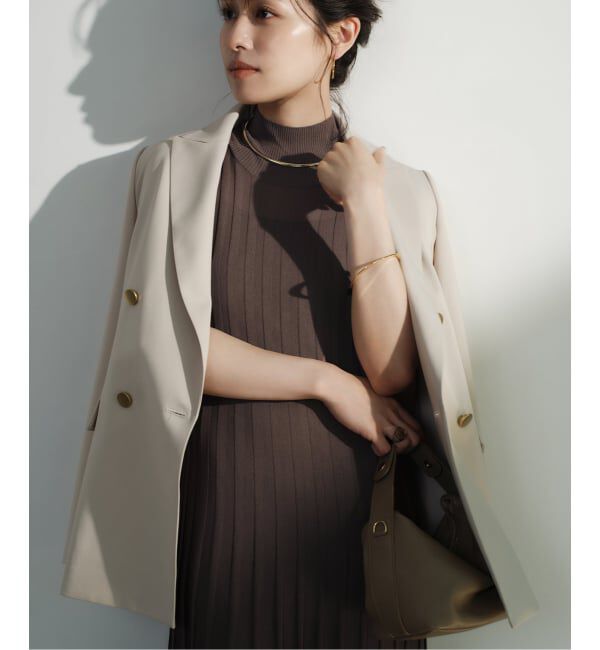 NOBLE「【NOBLE&times;L'AUBE BLANC】シアーワイドリブニットワンピース」|ワンピース|