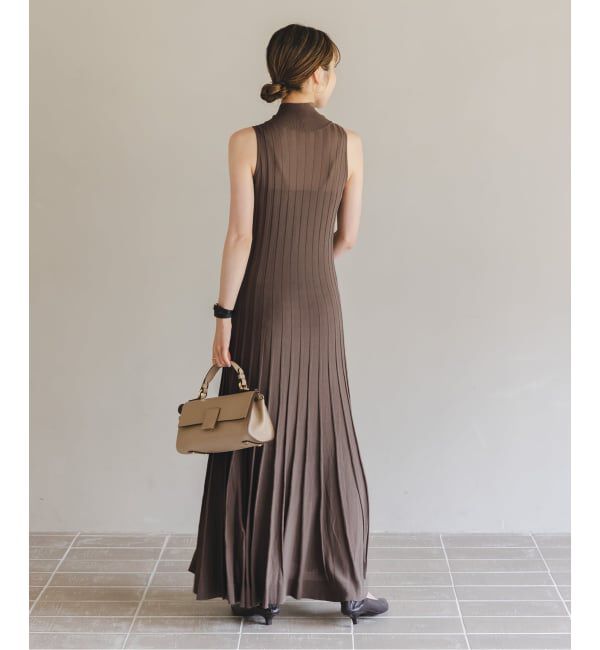 NOBLE「【NOBLE&times;L'AUBE BLANC】シアーワイドリブニットワンピース」|ワンピース|