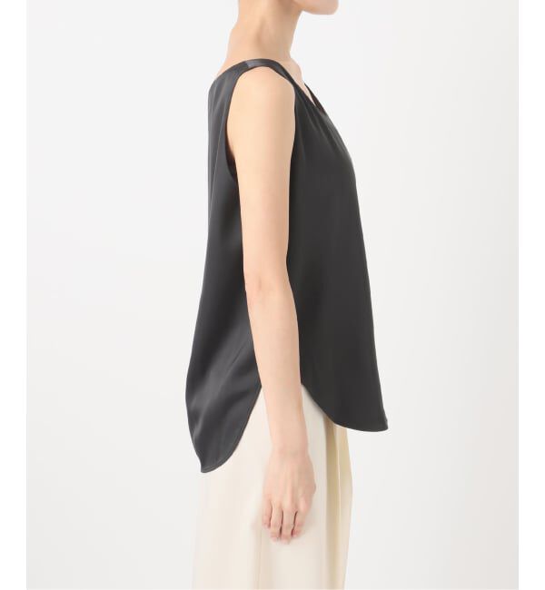 NOBLE「《追加3》【洗える】ルナサテンデコルテ2WAYトップス」|シャツ・ブラウス|