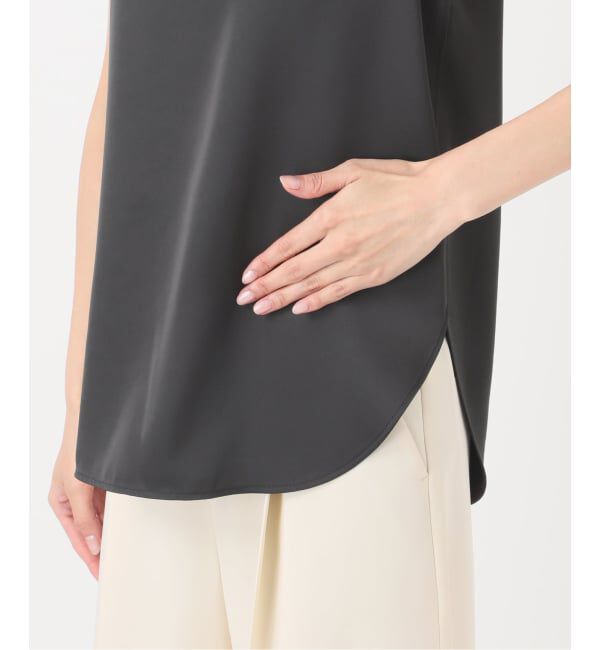 NOBLE「《追加3》【洗える】ルナサテンデコルテ2WAYトップス」|シャツ・ブラウス|