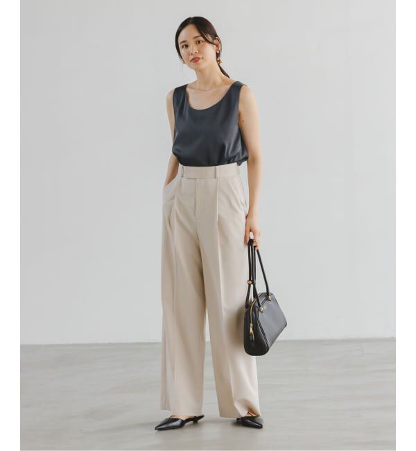 NOBLE「《追加3》【洗える】ルナサテンデコルテ2WAYトップス」|シャツ・ブラウス|