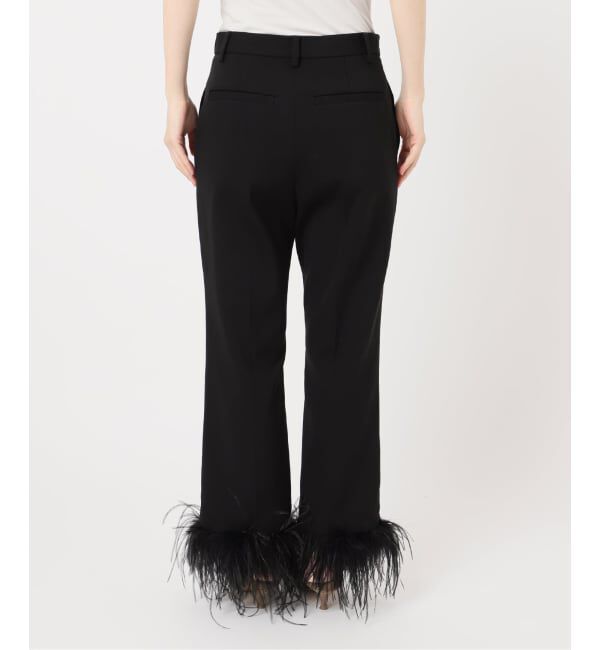 NOBLE「ELENI/エルニ オーストリッチファートリムパンツ」|スラックス|