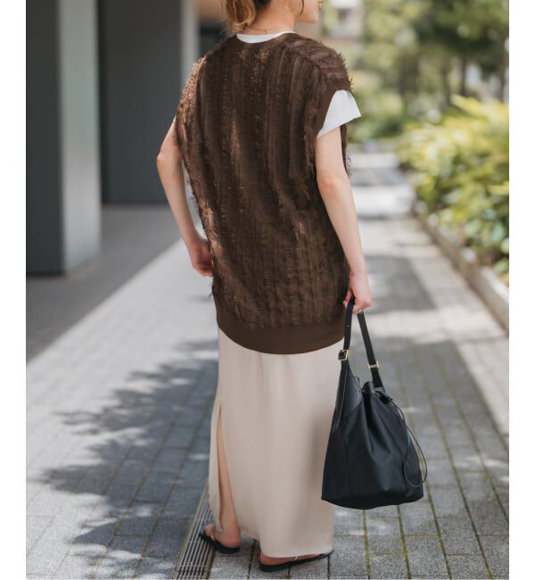 Spick and Span「《一部店舗+WEB限定》フリンジニットベスト」|ベスト・ジレ|