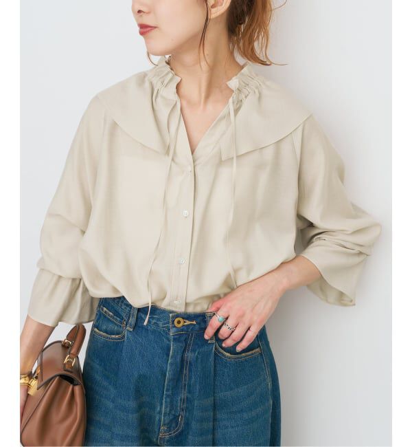 Spick and Span「ポリアセテートラッフルカラーブラウス」|シャツ・ブラウス|