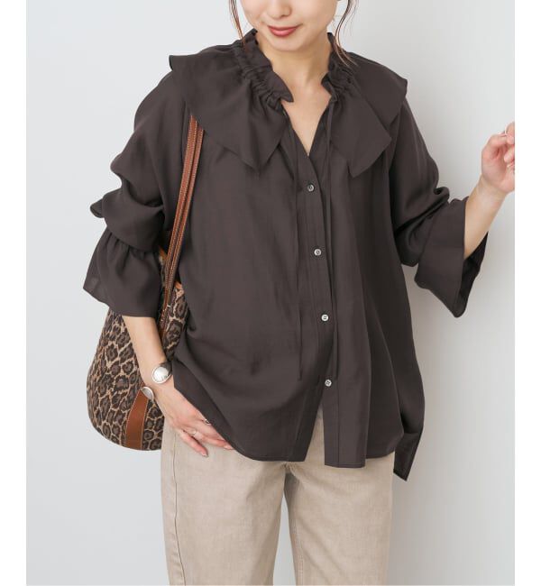 Spick and Span「ポリアセテートラッフルカラーブラウス」|シャツ・ブラウス|