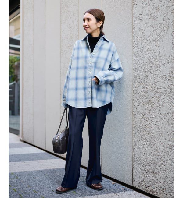 FRAMeWORK「INDIGO CHECKオーバーシャツ」|シャツ・ブラウス|