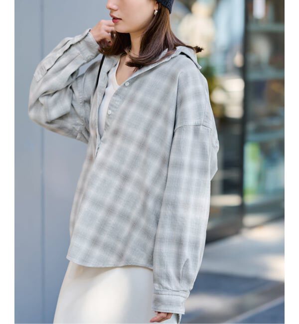 FRAMeWORK「INDIGO CHECKオーバーシャツ」|シャツ・ブラウス|