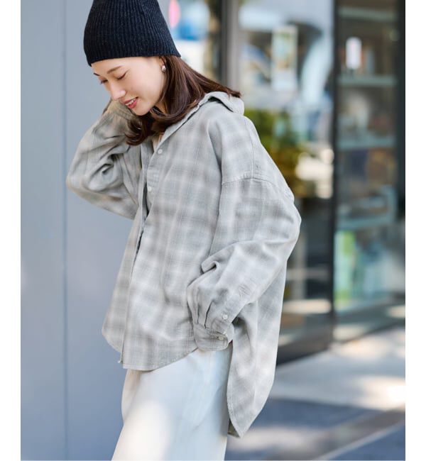 FRAMeWORK「INDIGO CHECKオーバーシャツ」|シャツ・ブラウス|