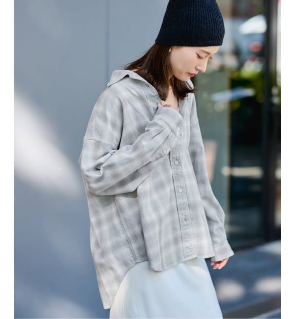 FRAMeWORK「INDIGO CHECKオーバーシャツ」|シャツ・ブラウス|