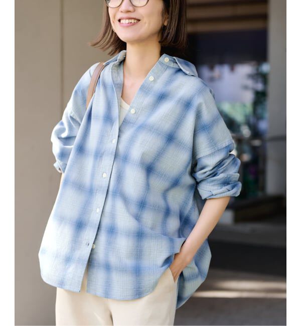 FRAMeWORK「INDIGO CHECKオーバーシャツ」|シャツ・ブラウス|